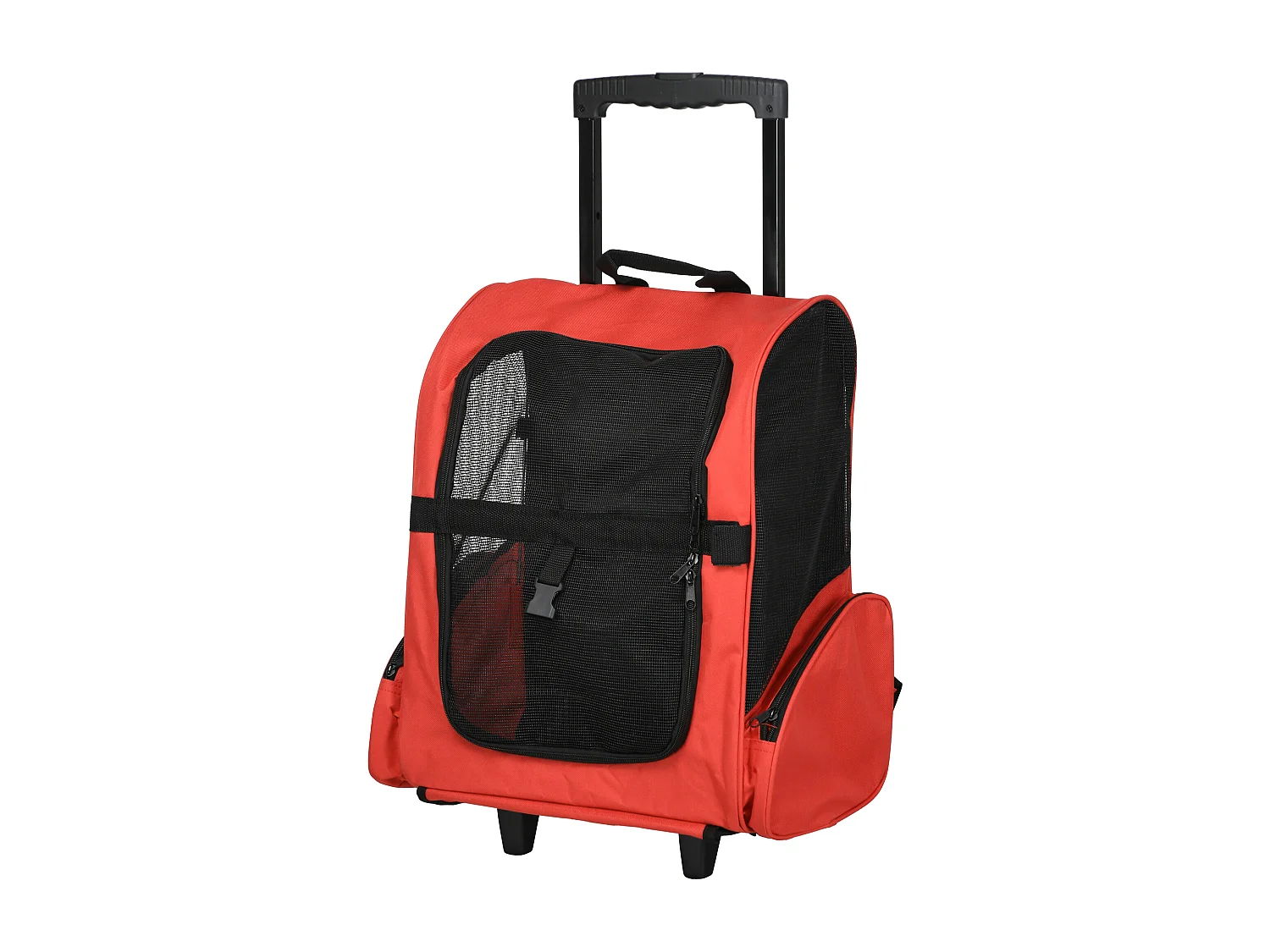 Trasportino zaino per cani e gatti con tasche maniglia telescopica ruote