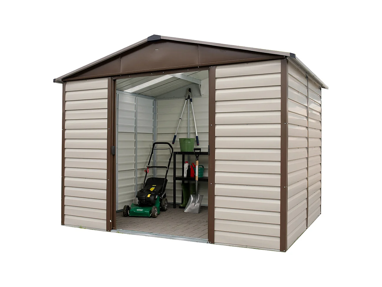 Yardmaster Abri de jardin métal beige et marron 4,79m² - 86tbsl