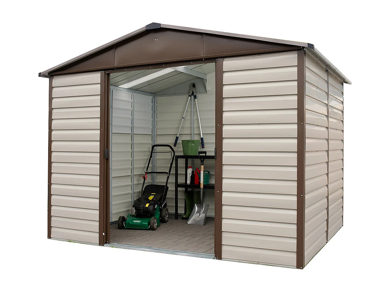 Yardmaster Abri de jardin métal beige et marron 4,79m² - 86tbsl