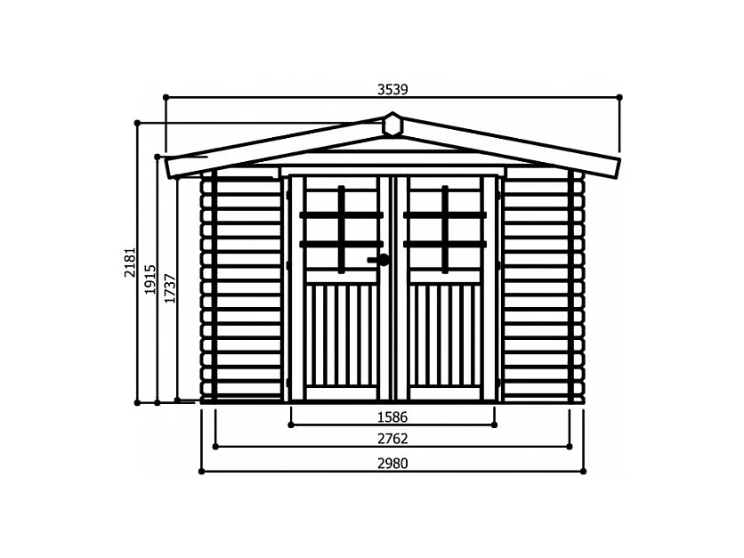 Abri de jardin en bois - 2980 x 2480