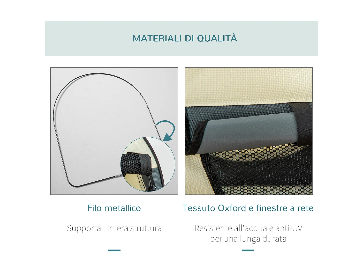 Trasportino per cani e gatti pieghevole in oxford con cuscino rimovibile