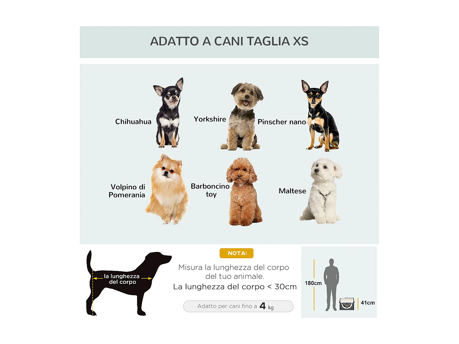 Trasportino per cani e gatti pieghevole in oxford con cuscino rimovibile