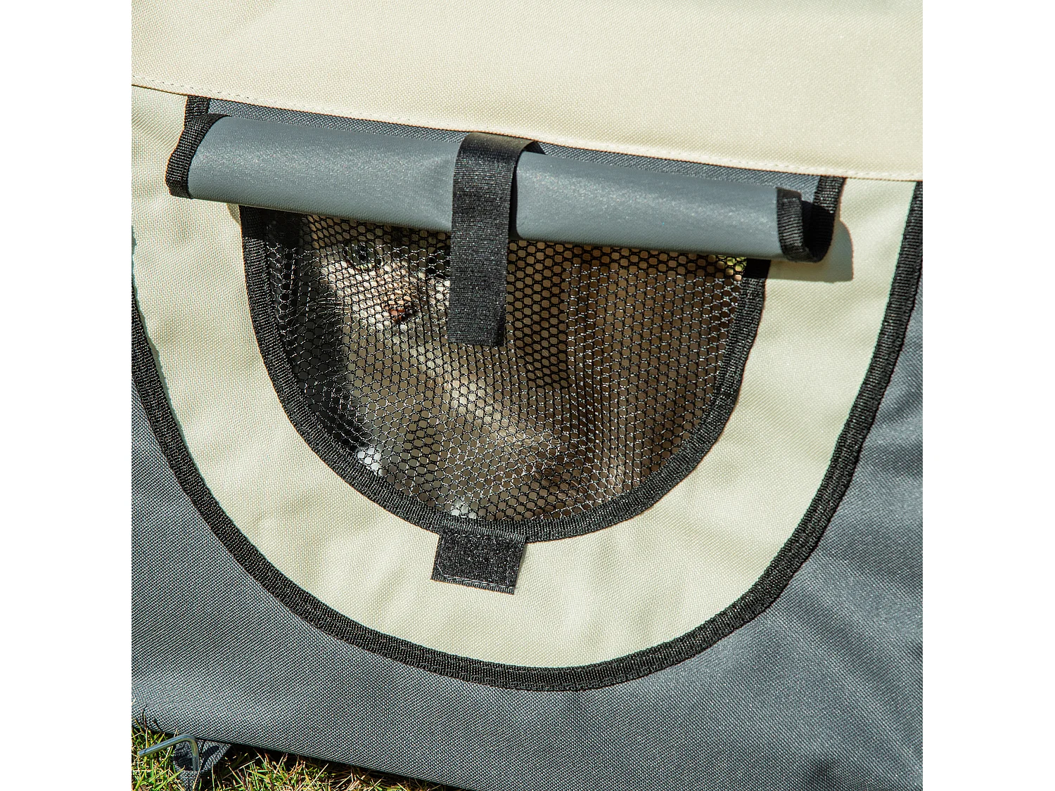 Trasportino per cani e gatti pieghevole in oxford con cuscino rimovibile
