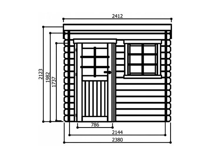 Abri de jardin en bois - 2380 x 2380