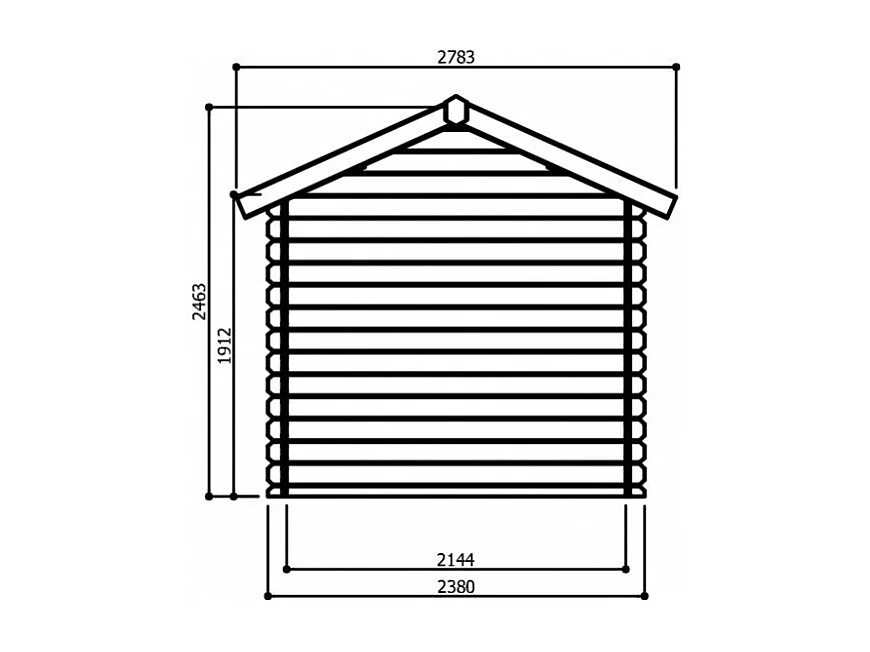 Abri de jardin en bois - 3580 x 2380
