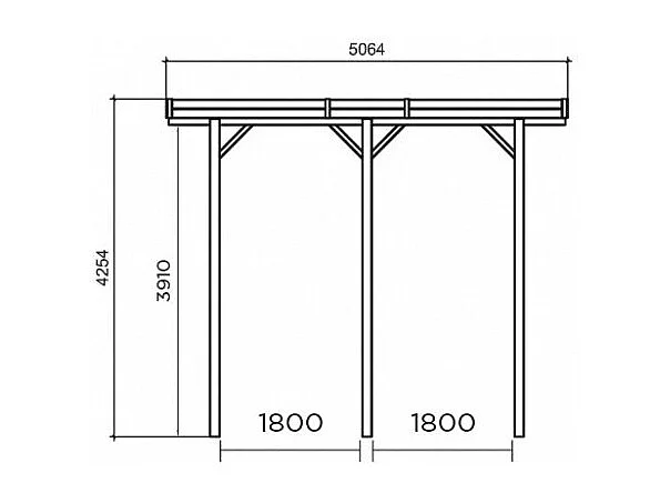 Carport base 6x5 hauteur 4m