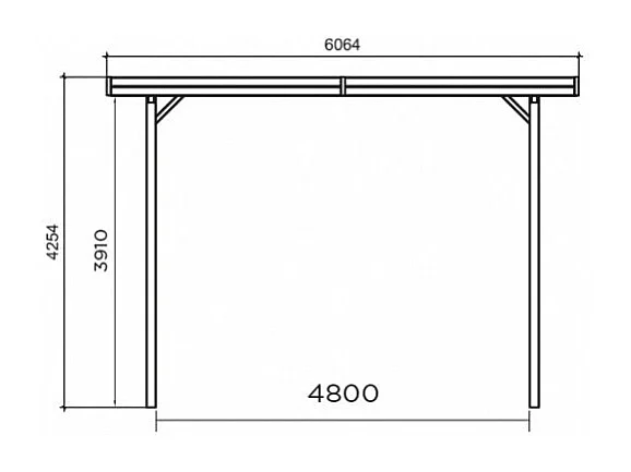 Carport base 6x5 hauteur 4m