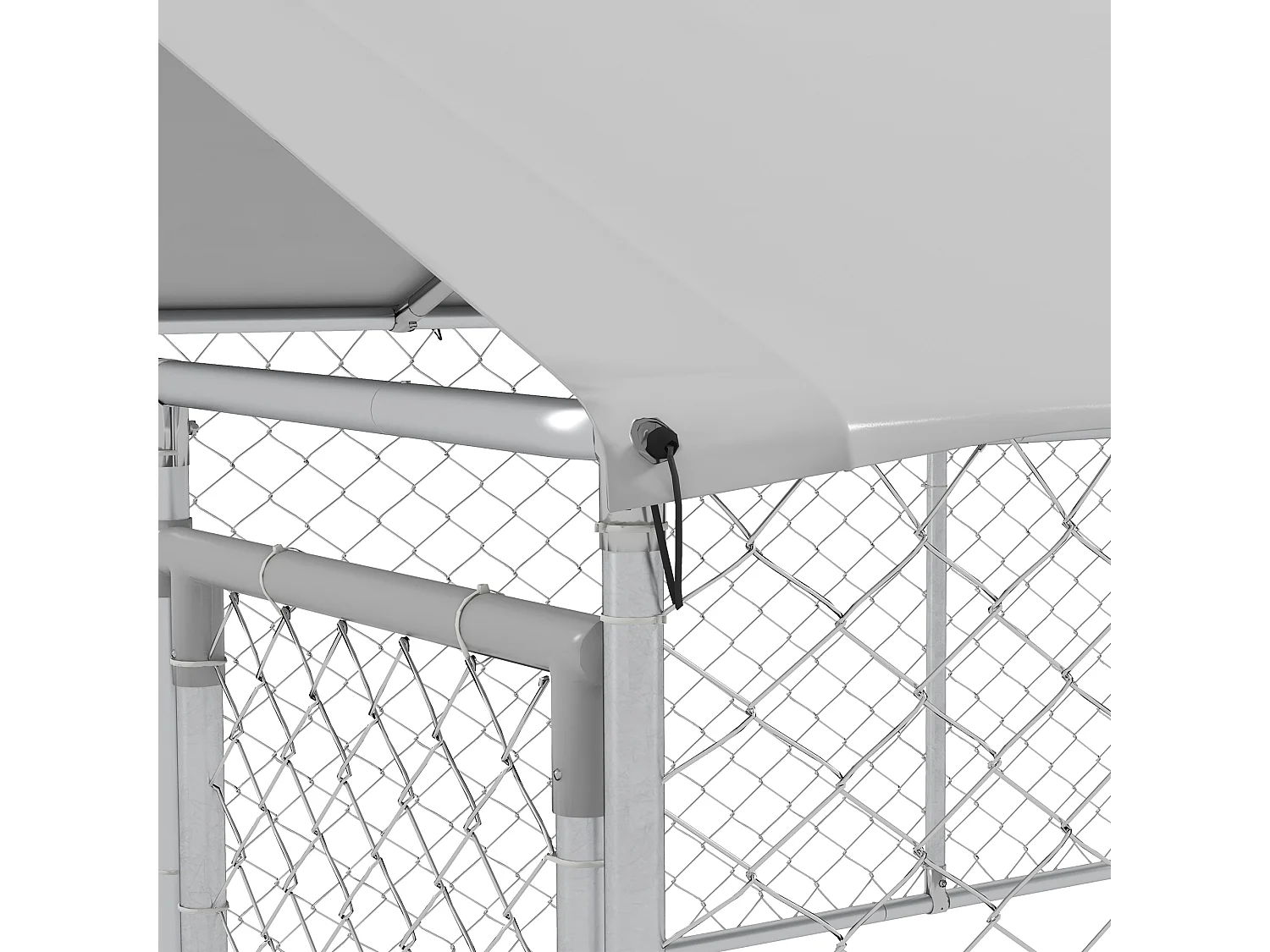 Recinto cani grandi fino 30kg per esterno con tetto anti-uv 4x2.3x1.5m