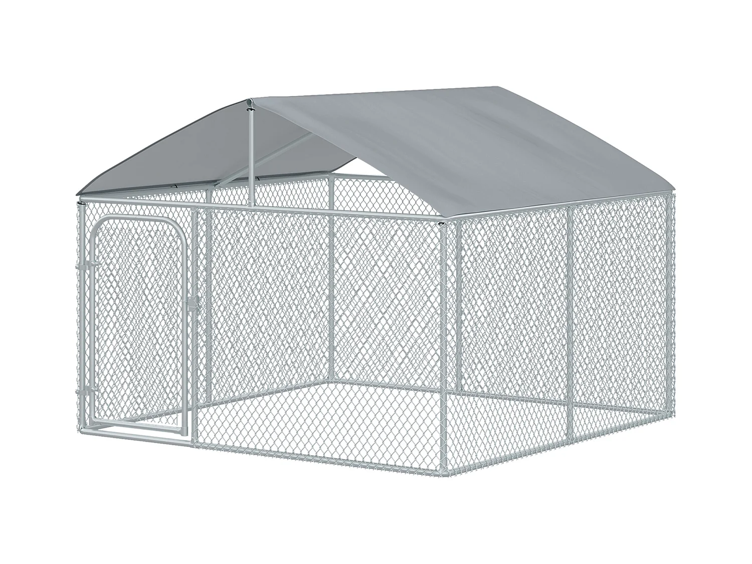 Recinto per cani da esterno in metallo con copertura impermeabile