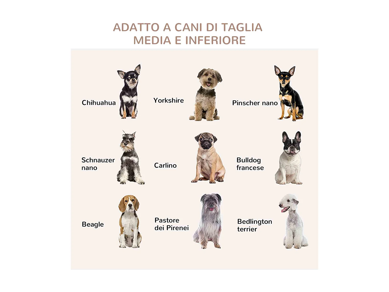 Casetta per cani taglia media con 2 porte bloccabili acciaio e mdf bianco