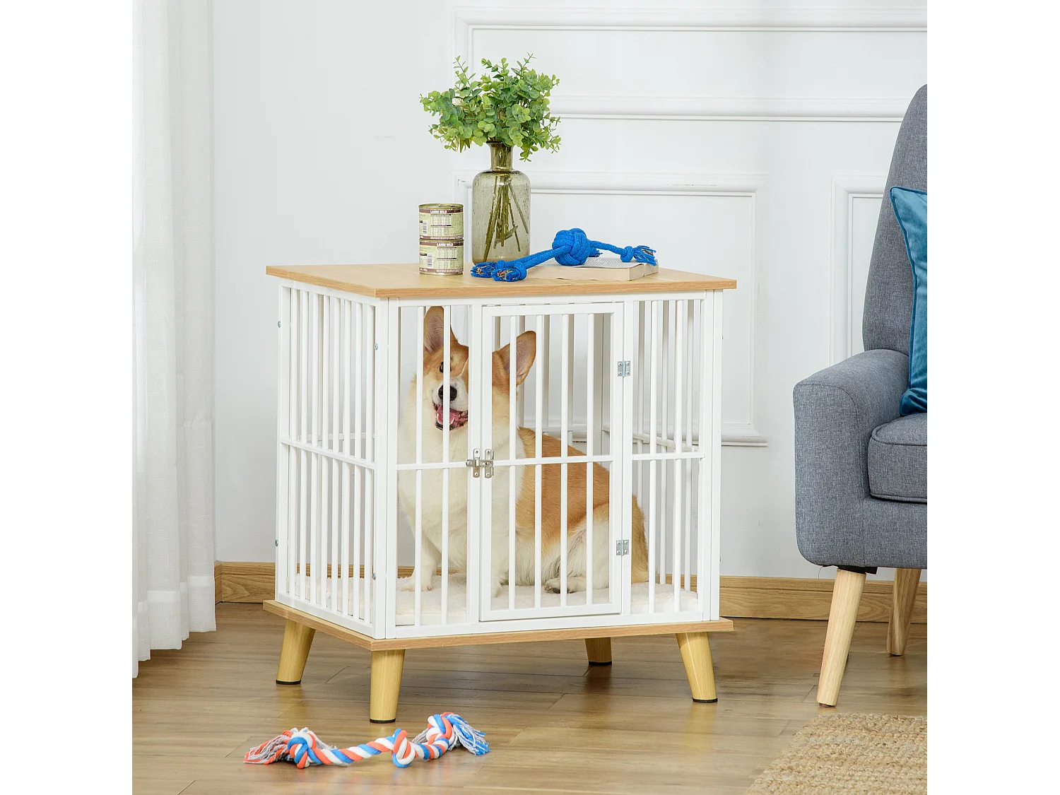 Casetta per cani piccoli da interno con cuscino rimovibile e lavabile