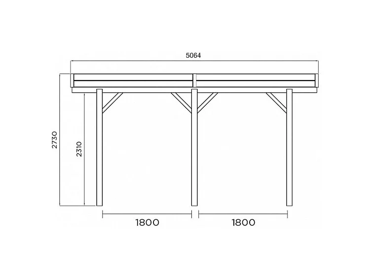 Carport base 3x5 hauteur 2,5m Solid Superia