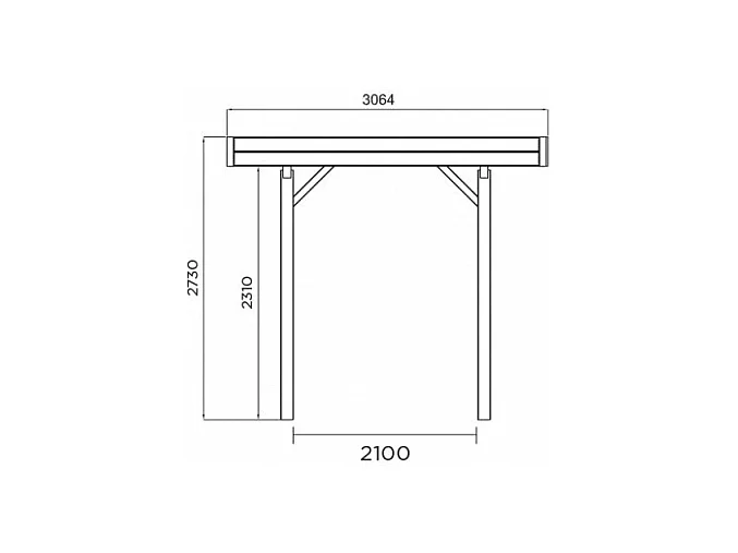 Carport base 3x5 hauteur 2,5m Solid Superia