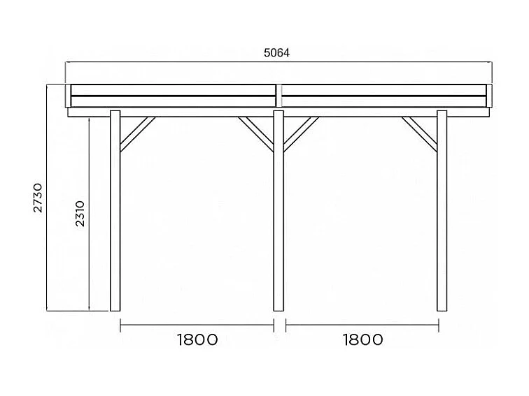 Carport base 3x5 hauteur 2,5m Solid Superia