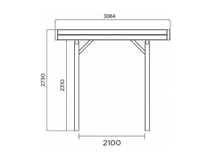 Carport base 3x5 hauteur 2,5m Solid Superia