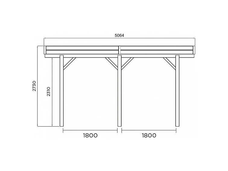 Carport base 4x5 hauteur 2,5m Solid Superia S7722
