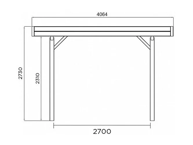 Carport base 4x5 hauteur 2,5m Solid Superia S7722