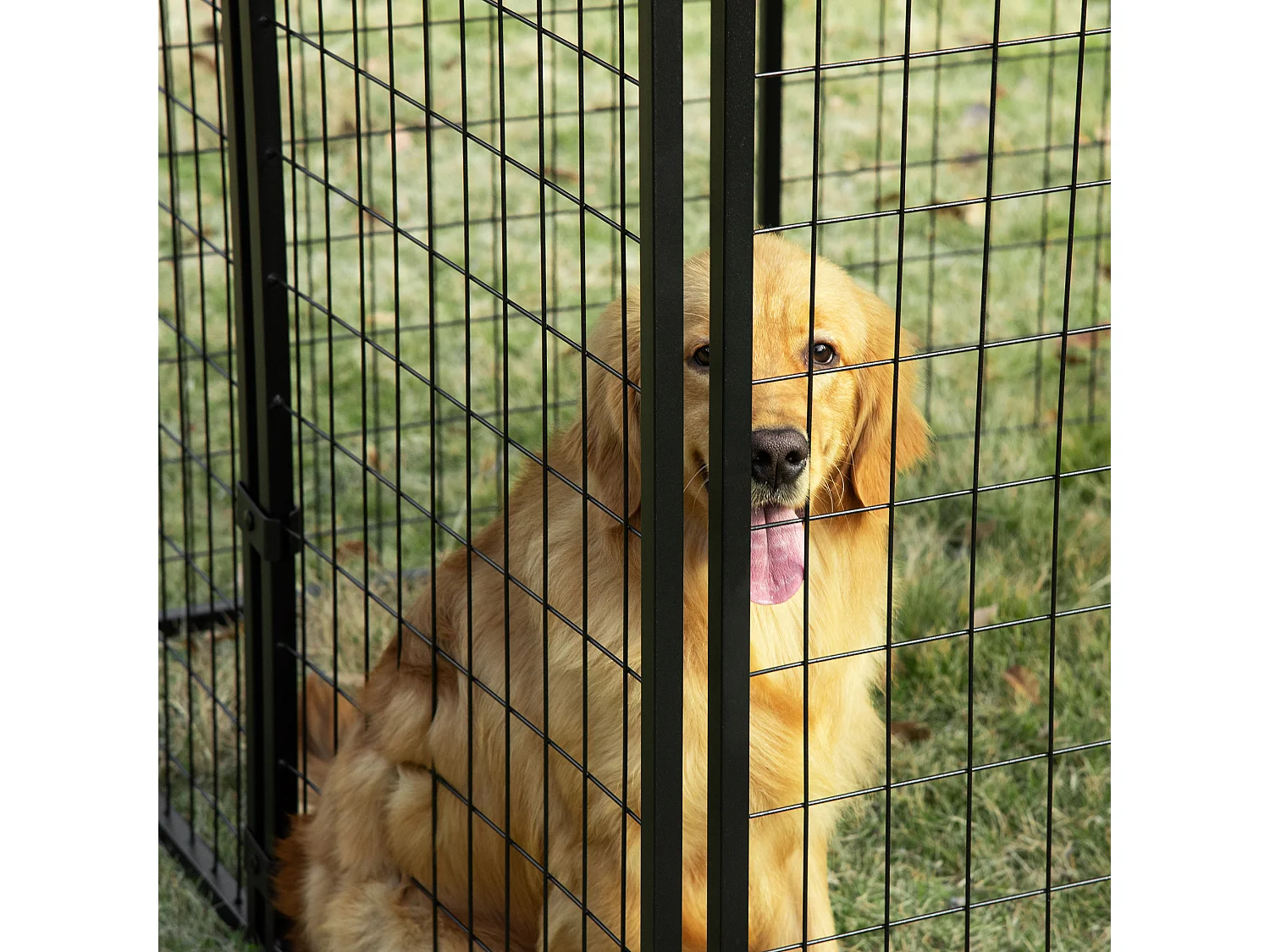 Recinto per cani pieghevole con copertura 8 pannelli e porta bloccabile