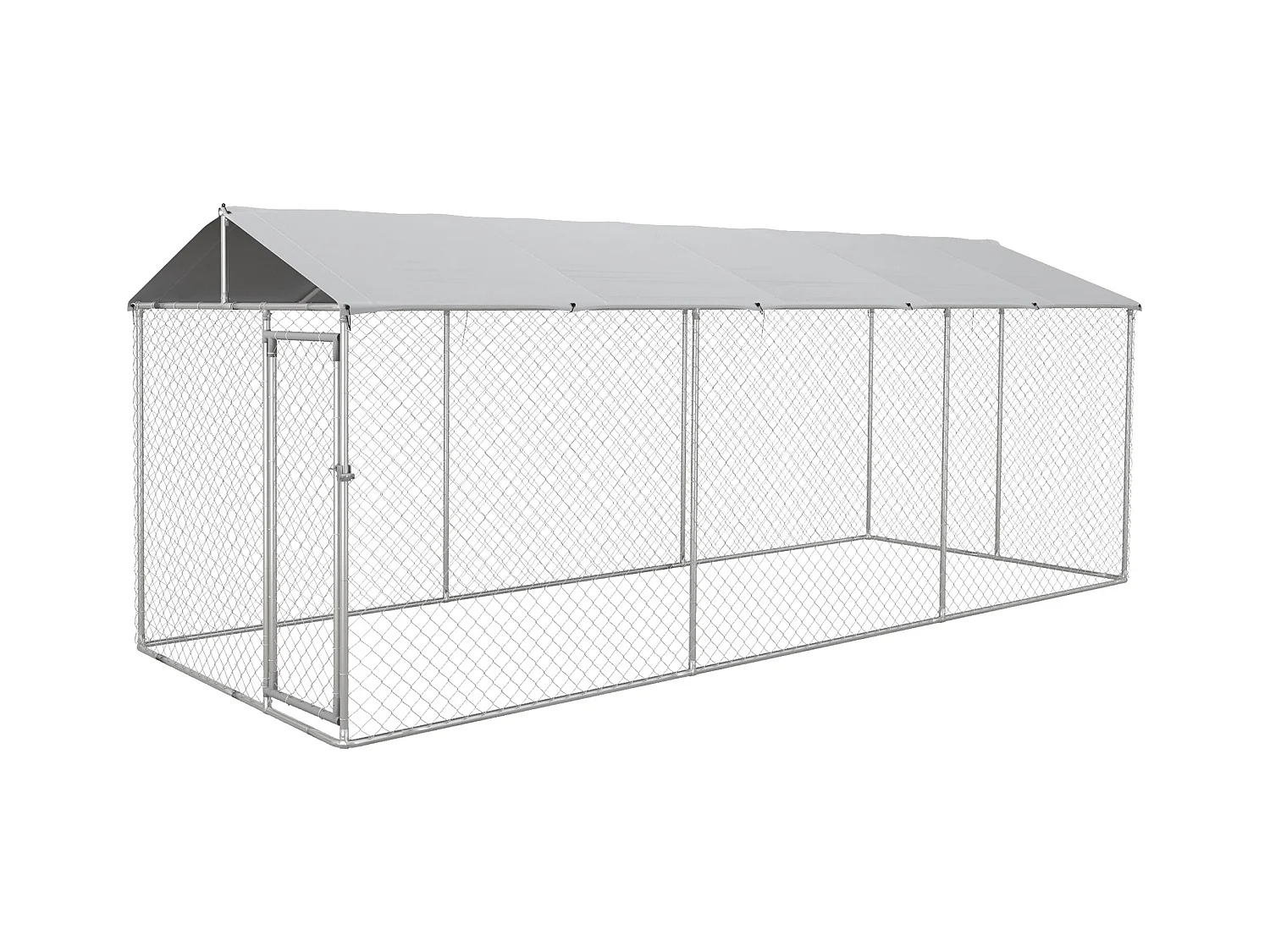 Kennel per cani da esterno con tetto impermeabile in acciaio 6x2.3x2.3m