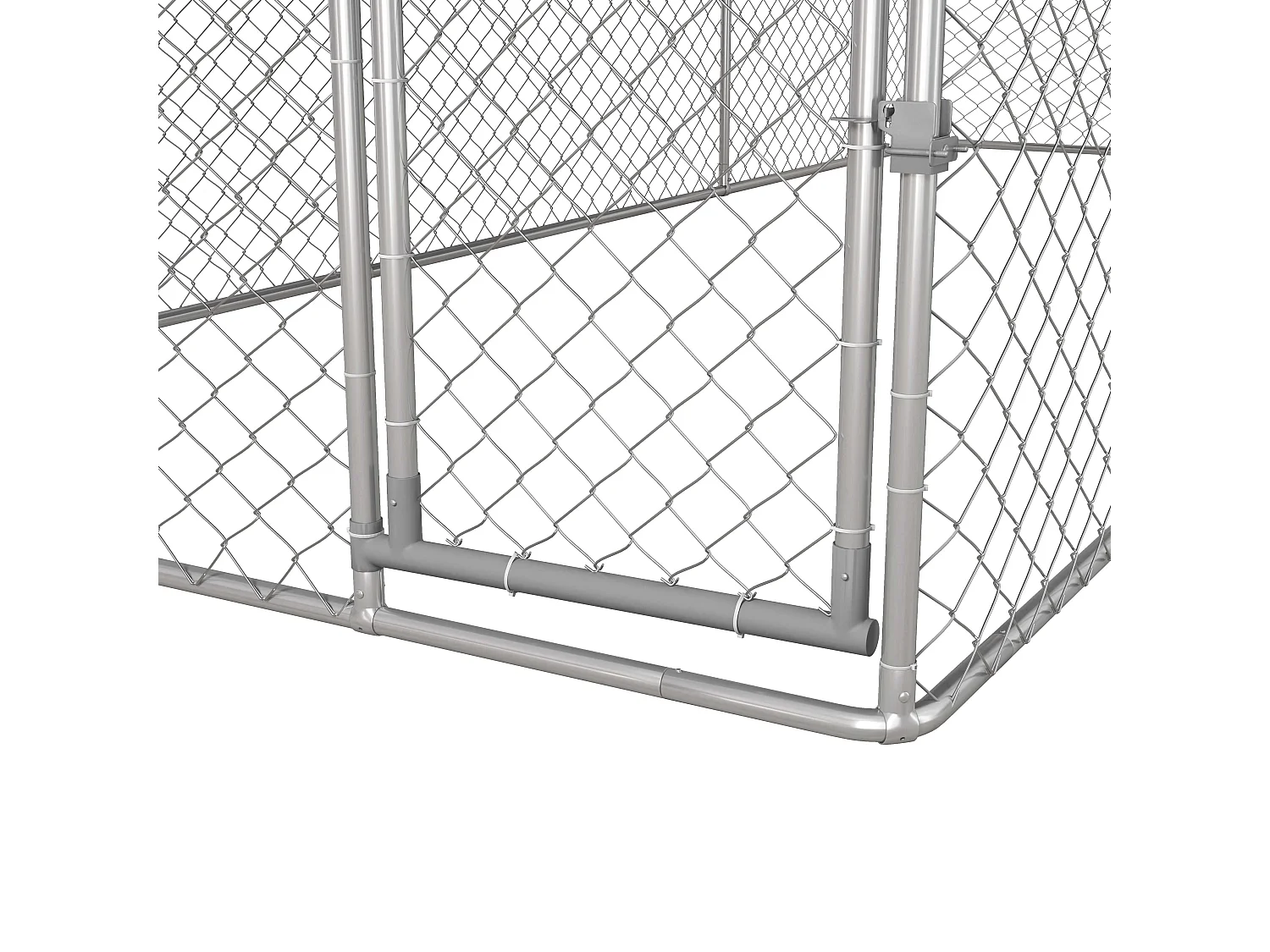 Kennel per cani da esterno con tetto impermeabile in acciaio 6x2.3x2.3m