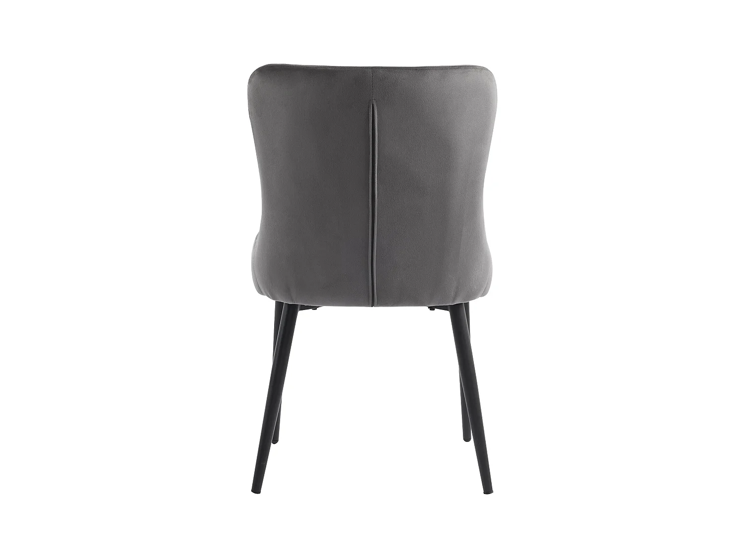 Lot de 4 chaises de salle à manger avec dossier rembourré et pieds en fer noir - velours gris