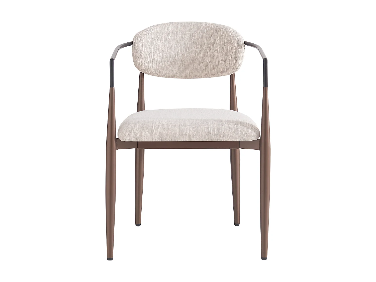 Zestaw 2 krzeseł do jadalni, beżowo-lniane, ergonomiczny kształt, regulowane nogi