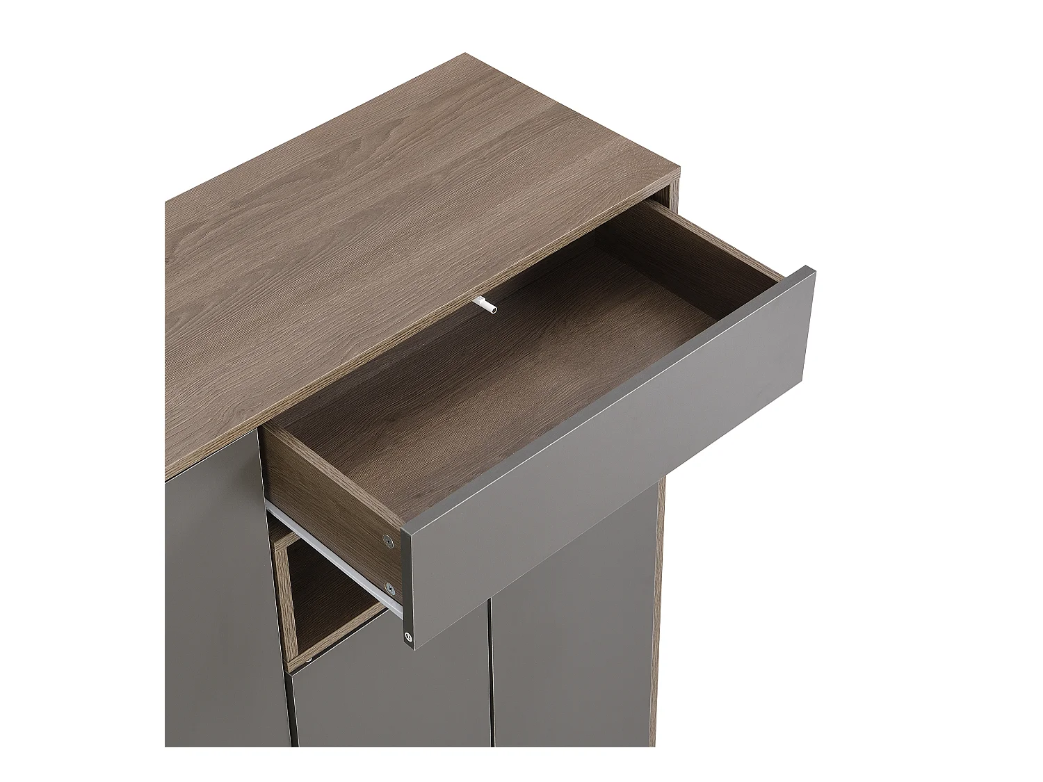 Meuble à chaussures avec banc à chaussures, 3 portes et 1 tiroir, bois et gris - pour le couloir