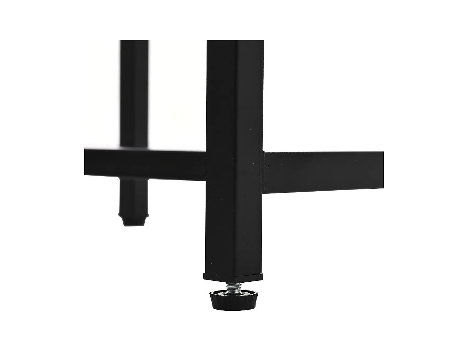 Coiffeuse blanche avec miroir LED et prise de courant, pieds en métal noir - tabouret inclus