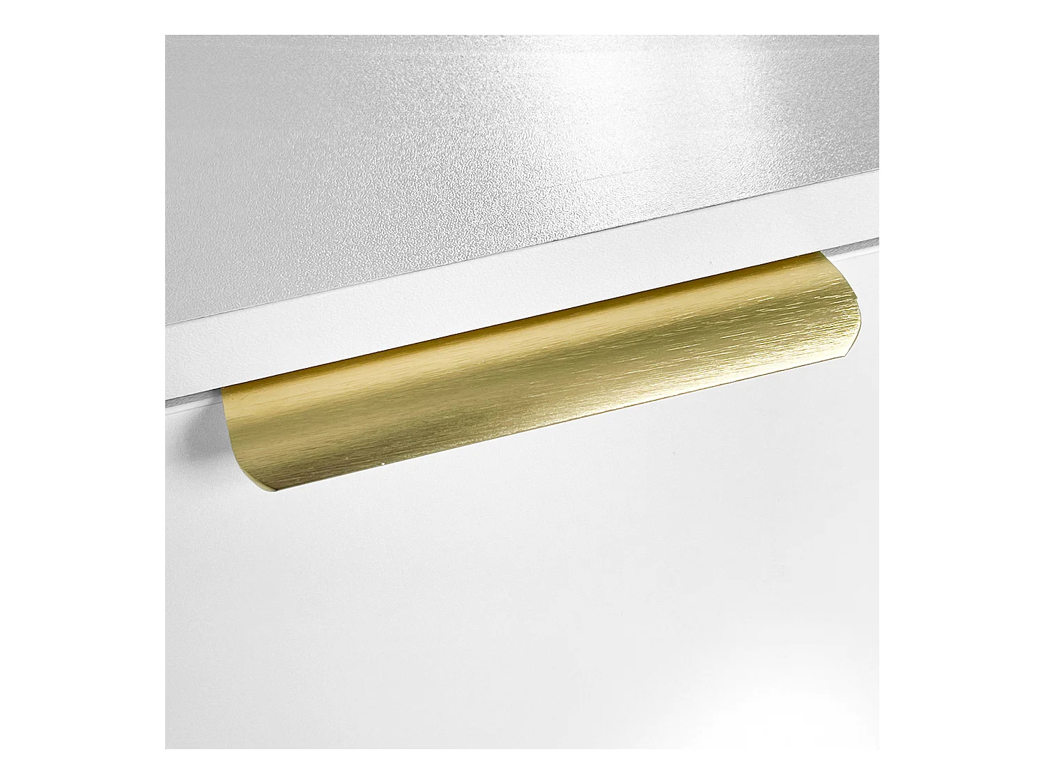 Coiffeuse blanche avec armoire et 2 tiroirs, miroir éclairé par LED - Tabouret non inclus