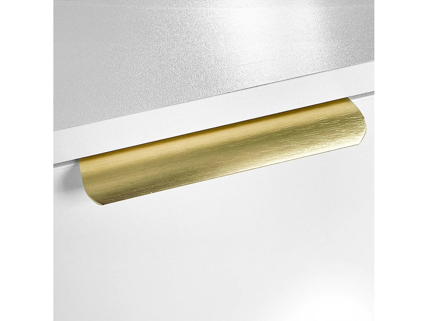 Biała toaletka z szafką i 2 szufladami, lustro z oświetleniem LED – bez stołka