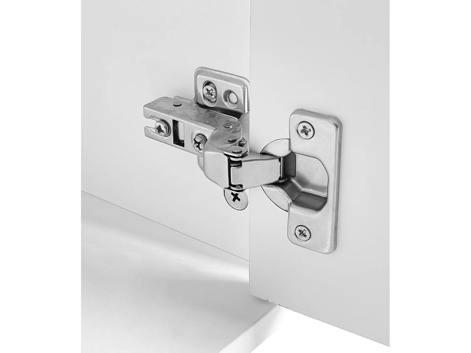 Biała toaletka z szafką i 2 szufladami, lustro z oświetleniem LED – bez stołka