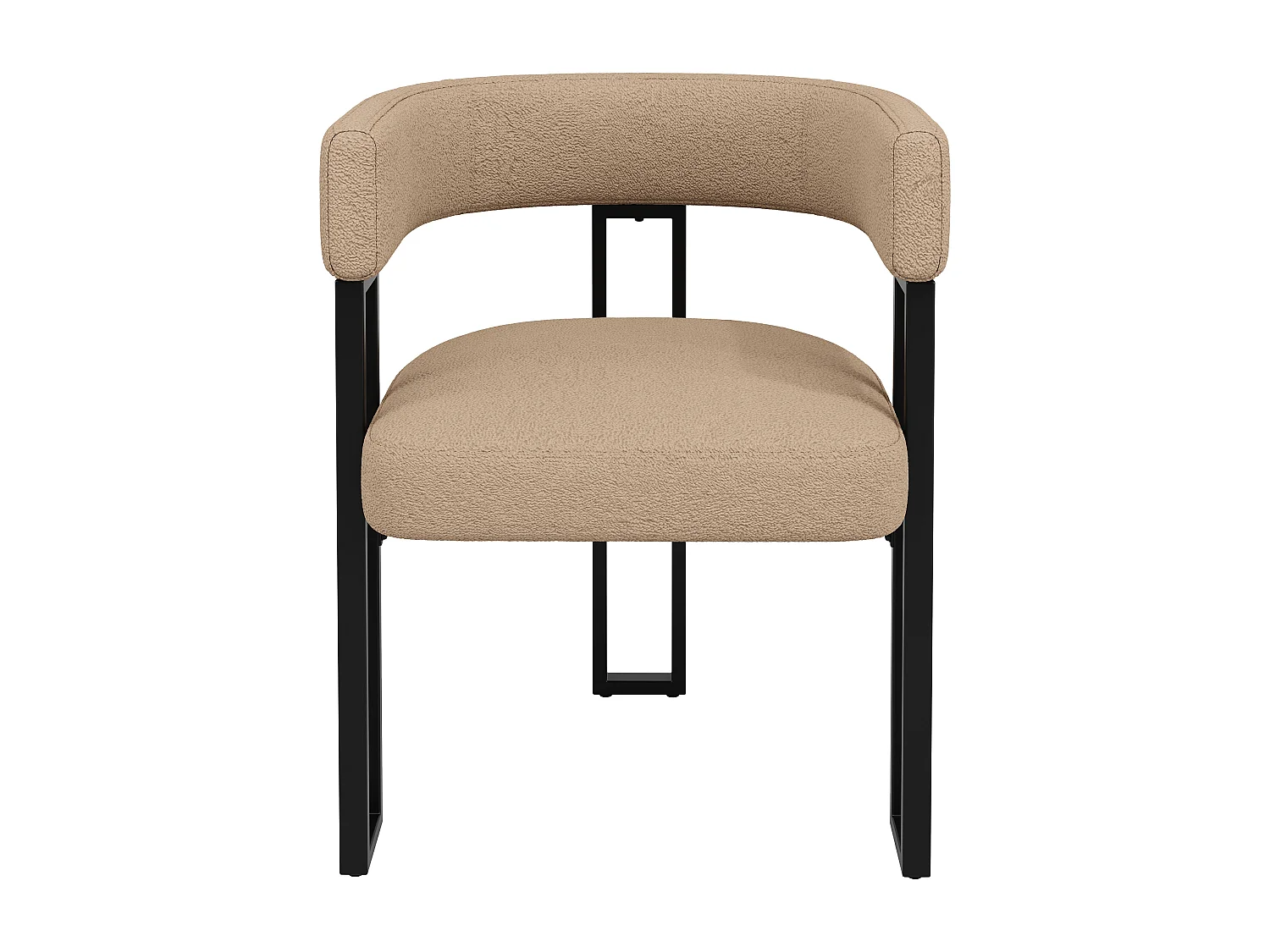 Set di 2 sedie da pranzo con schienale e braccioli curvi - peluche marrone