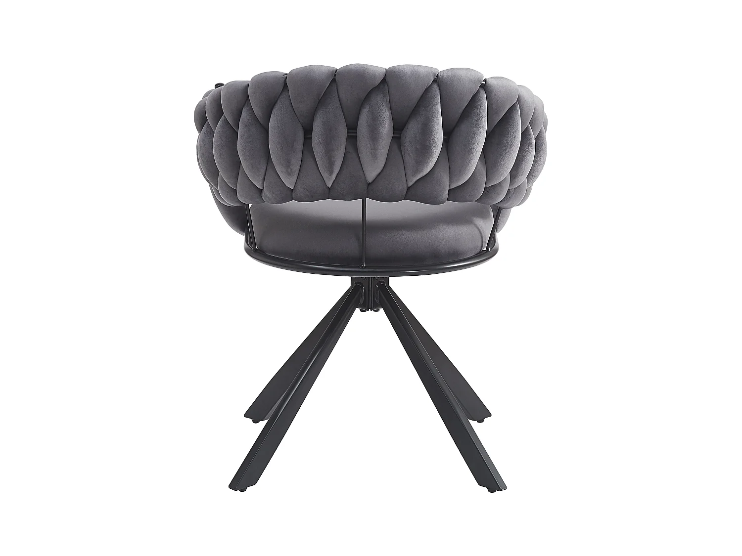 Lot de 4 chaises de salle à manger, velours gris, avec dossiers rembourrés, pieds métal en forme de griffe