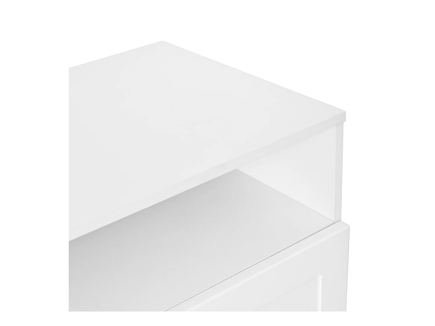 Meuble à chaussures blanc avec 2 portes et étagères réglables, poignées dorées - pour salon et entrée