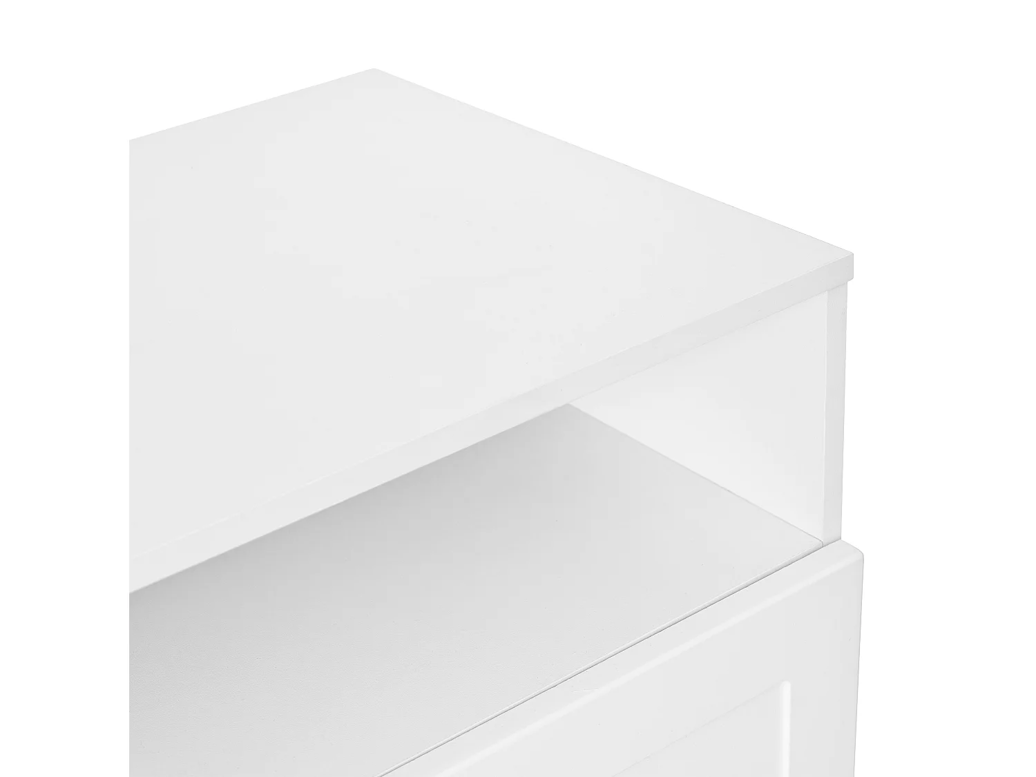 Witte schoenenkast met 2 deuren en verstelbare planken, gouden handgrepen - geschikt voor woonkamers en entrees