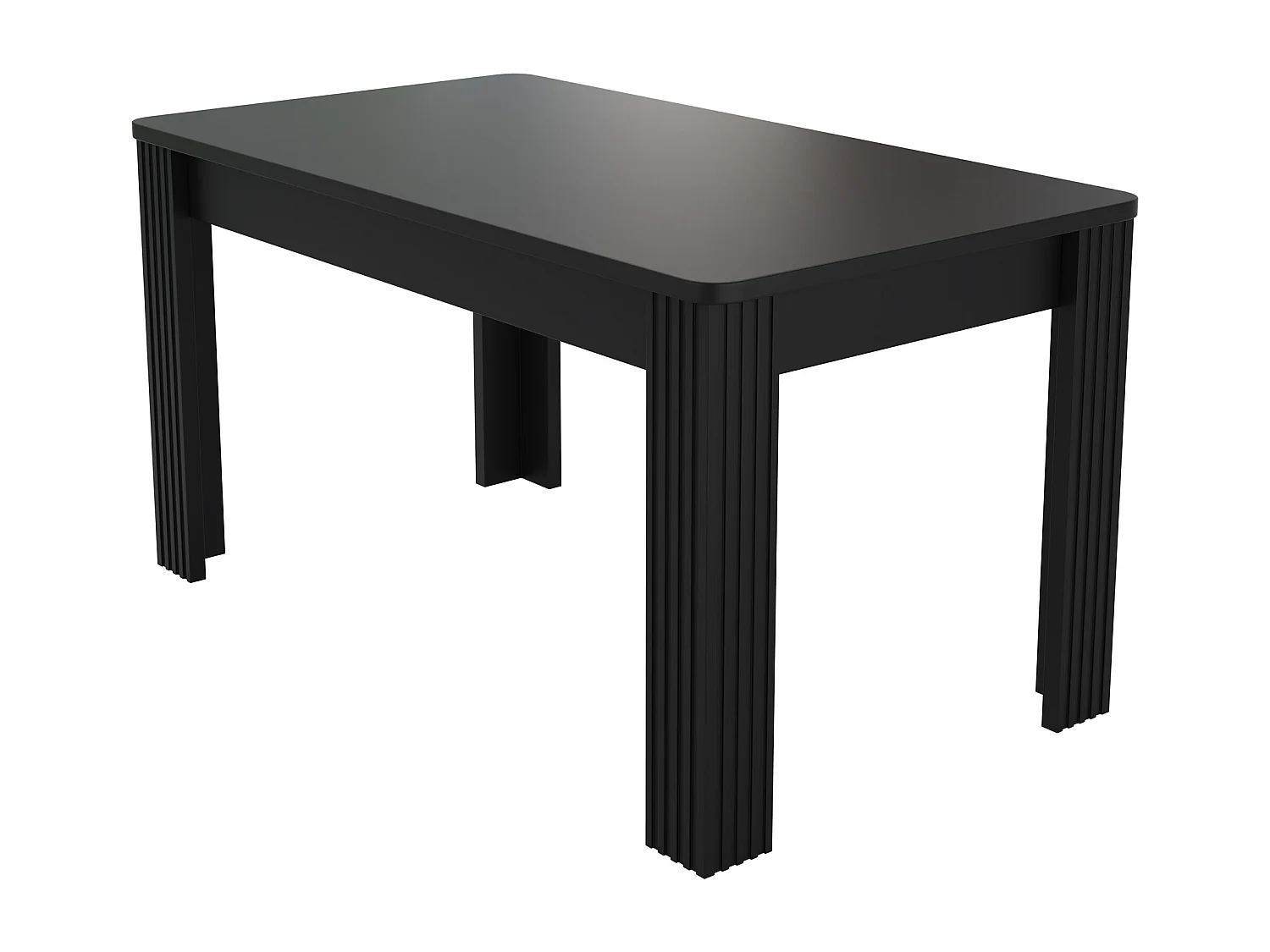 Table à manger rectangulaire, noire, 4 pieds - pour salles à manger et salons