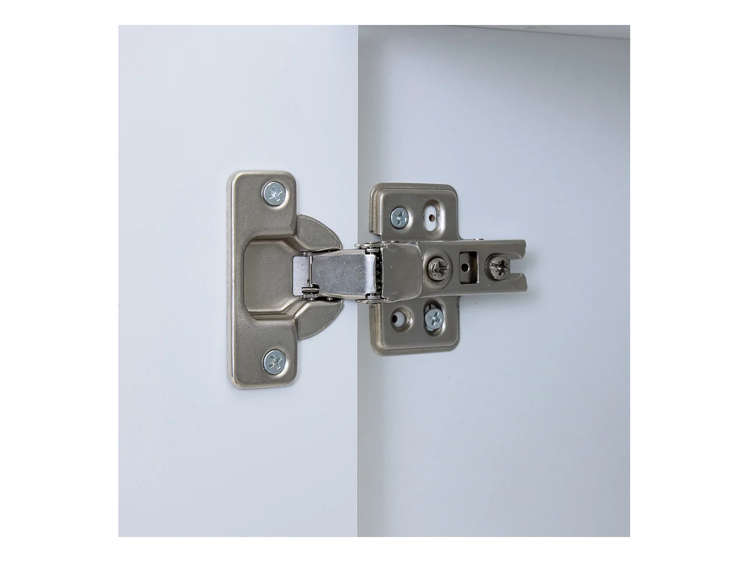 Meuble à chaussures blanc et doré avec 2 portes et étagères réglables - pour salon et entrée