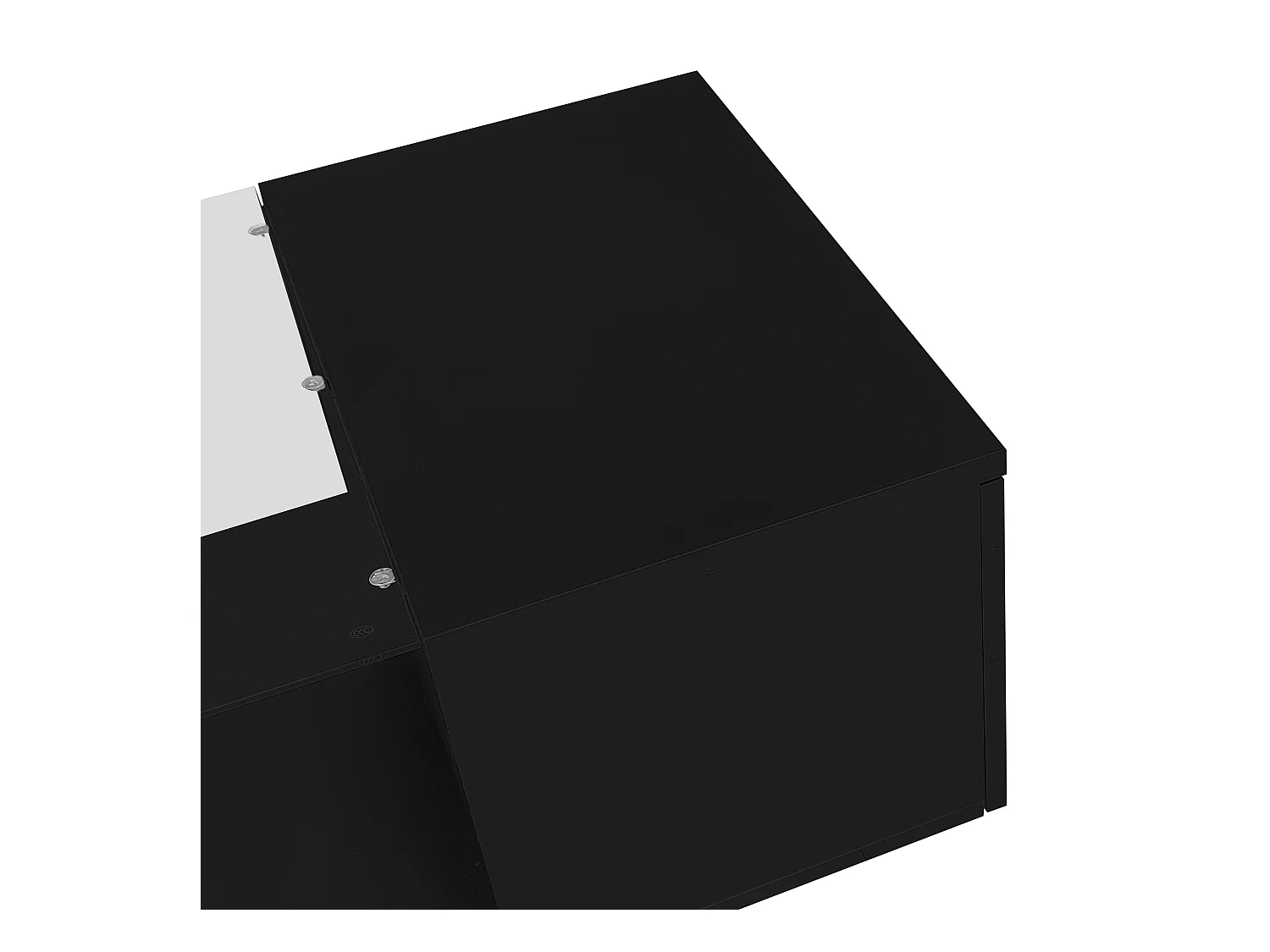 Table basse noire avec éclairage LED et rangement – pour salon et bureaux