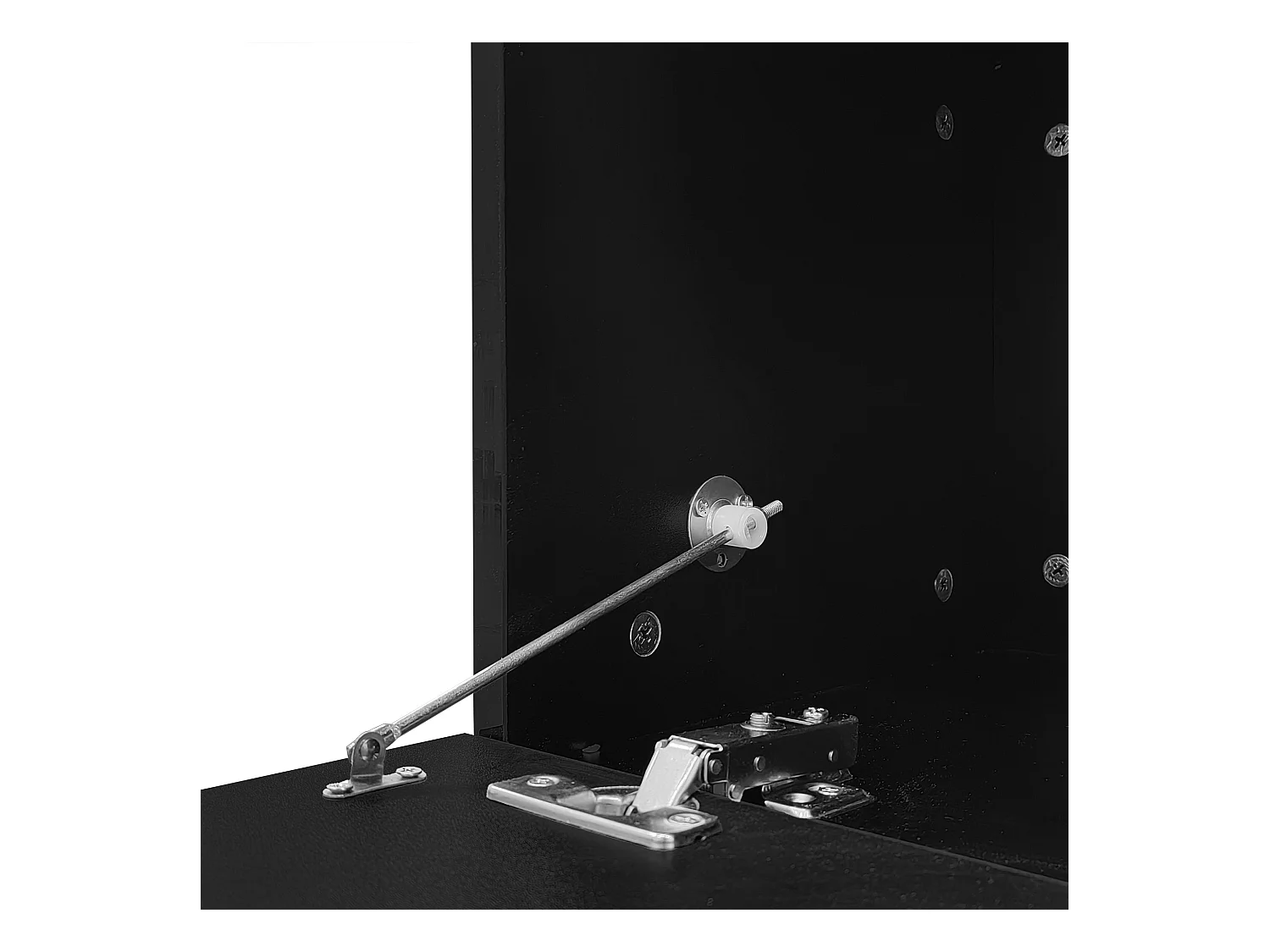 Table basse noire avec éclairage LED et rangement – pour salon et bureaux