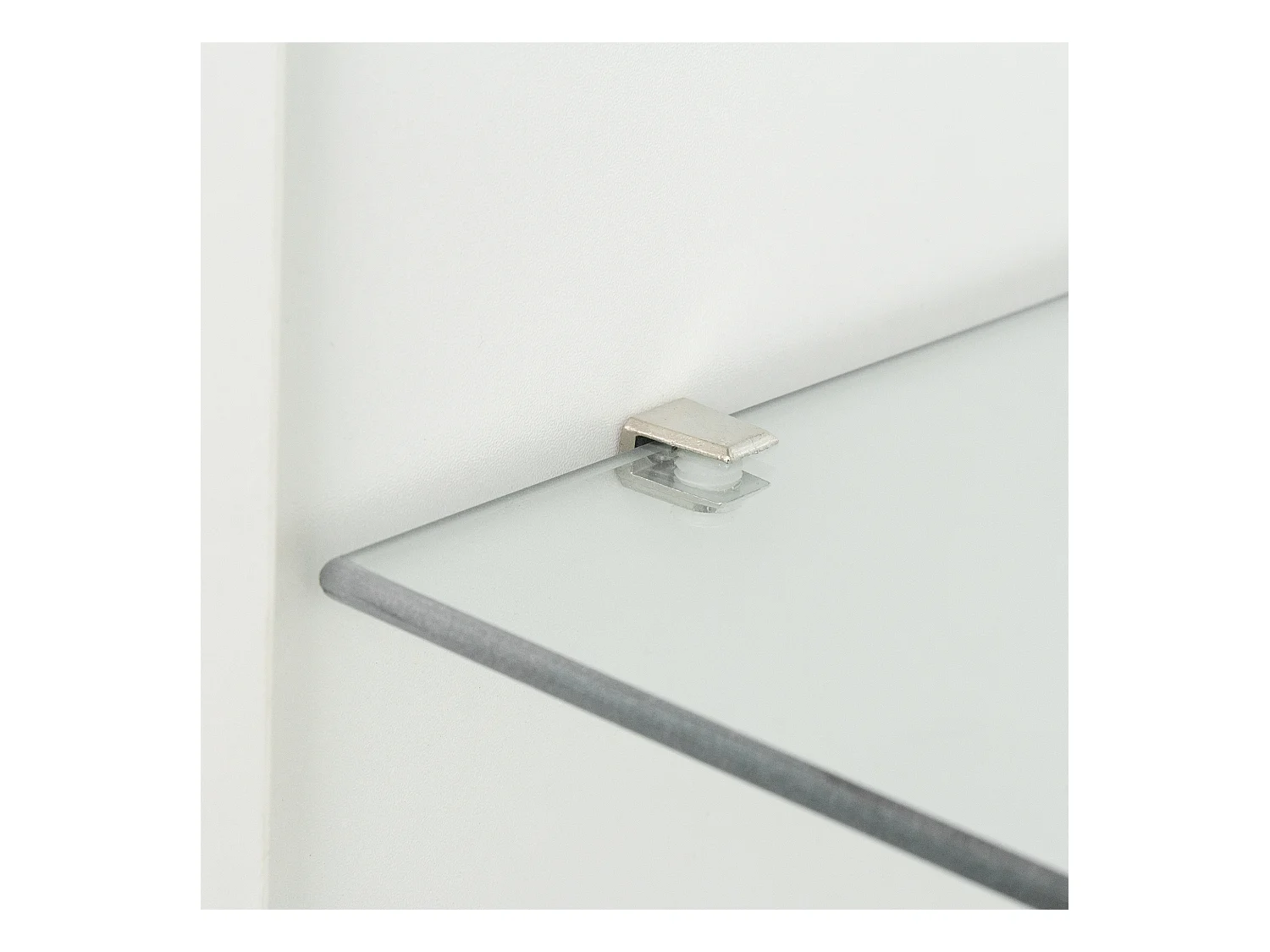 Vitrine blanche avec éclairage LED, 2 portes et séparateurs de rangement - pour salon et bureaux