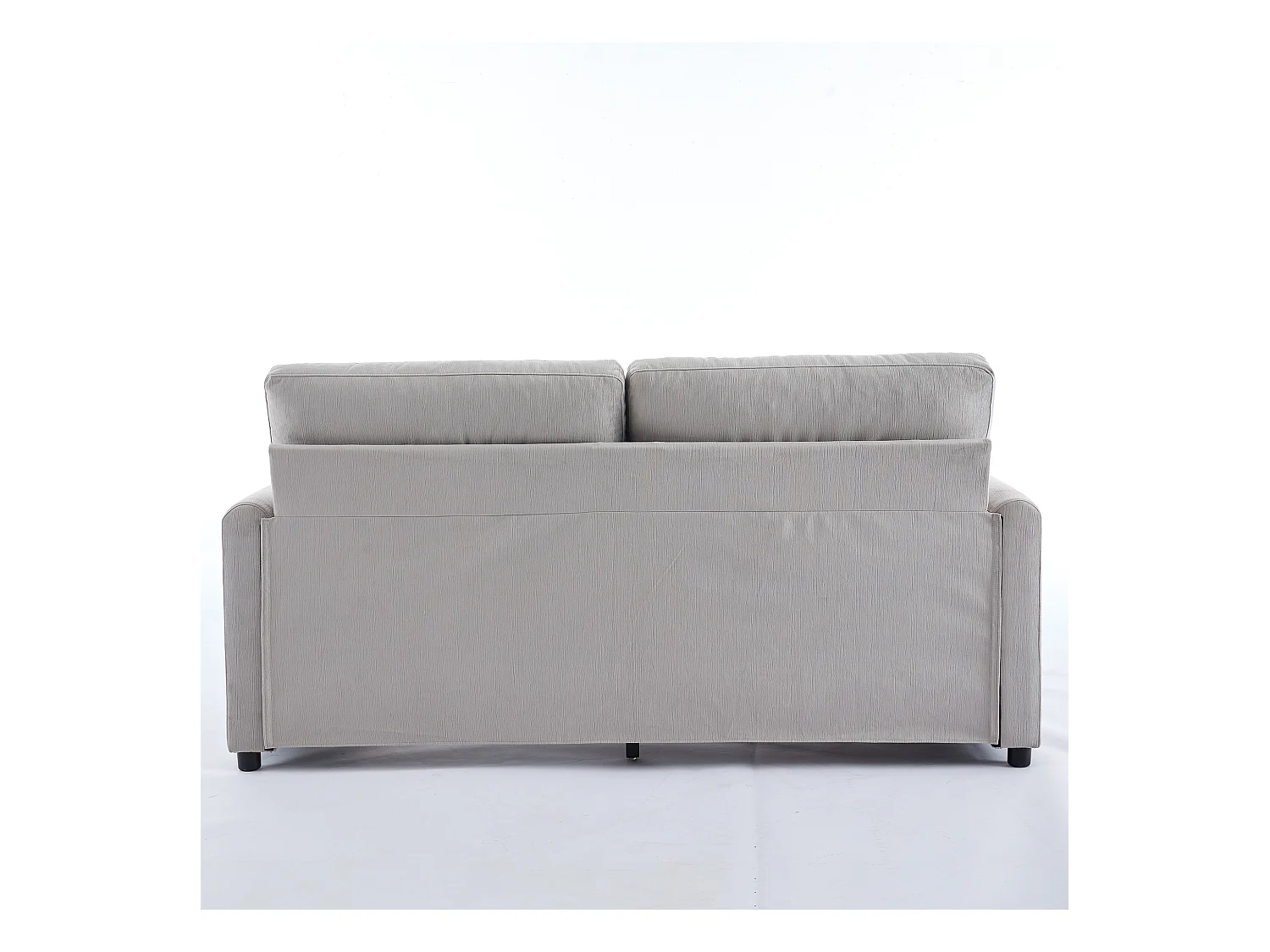 Canapé 2 places en tissu gris clair avec 2 tiroirs de rangement - Style moderne