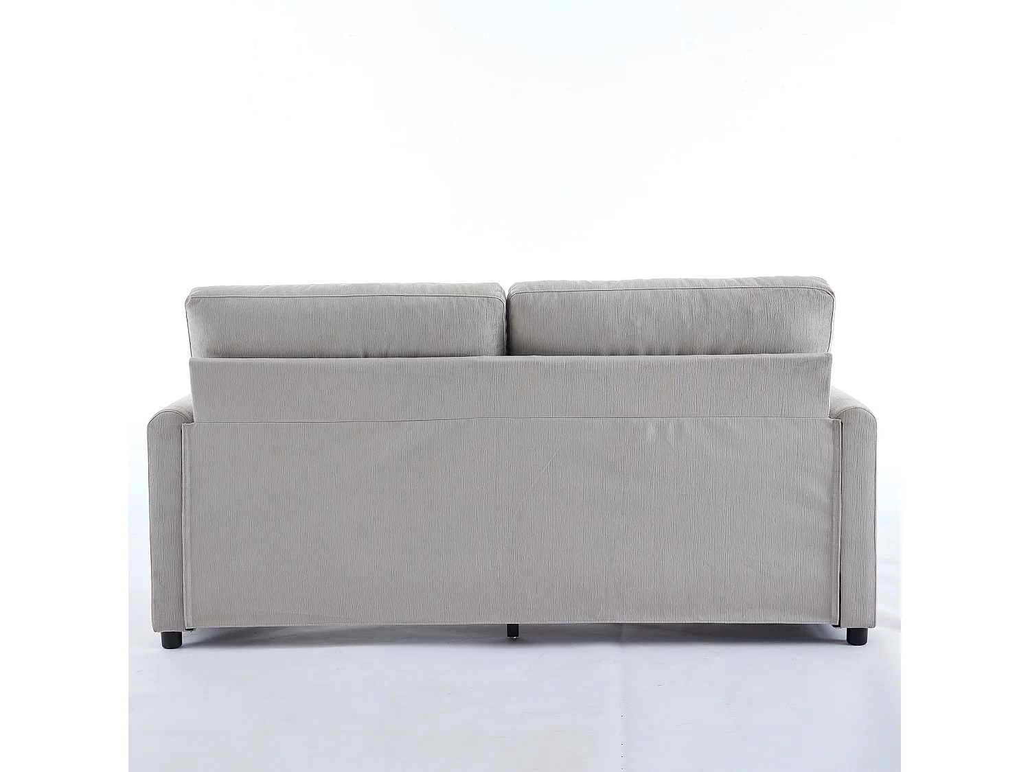 Canapé 2 places en tissu gris clair avec 2 tiroirs de rangement - Style moderne