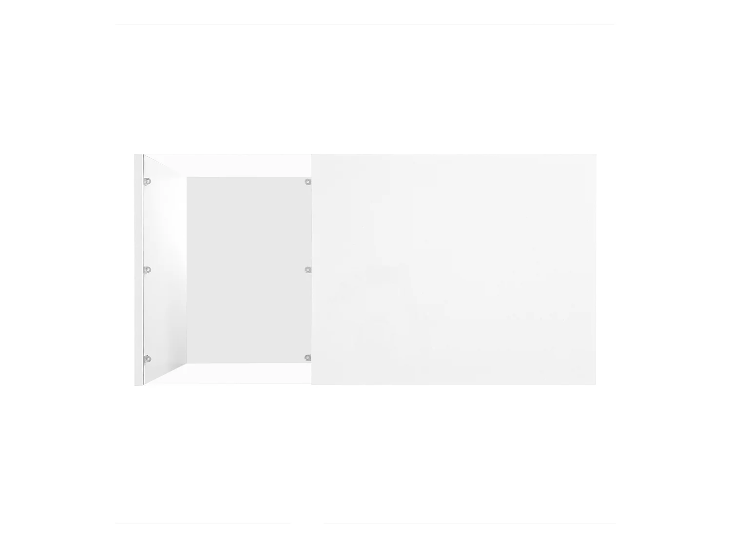 Table basse blanche 100x50 cm avec LED, tiroir et plateau en verre -pour salon et bureaux