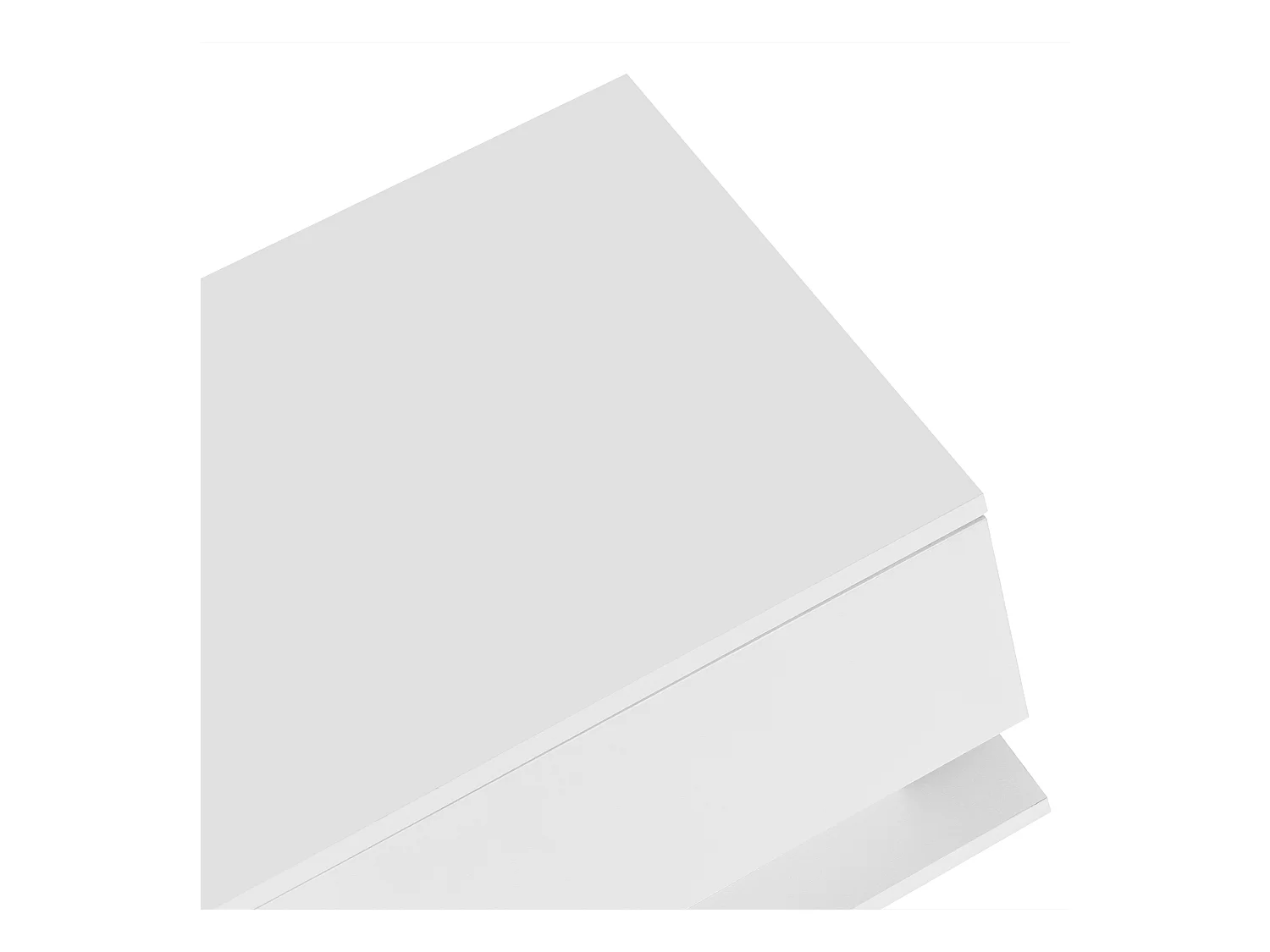 Table basse blanche 100x50 cm avec LED, tiroir et plateau en verre -pour salon et bureaux