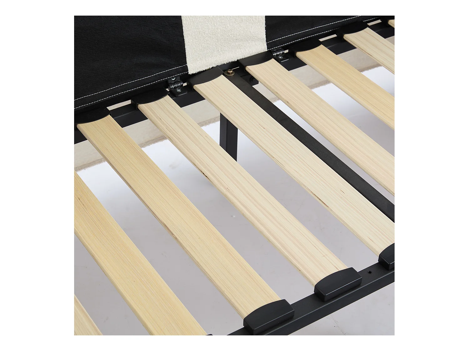 Canapé 2 places en tissu ivoire avec 2 tiroirs de rangement - Style moderne