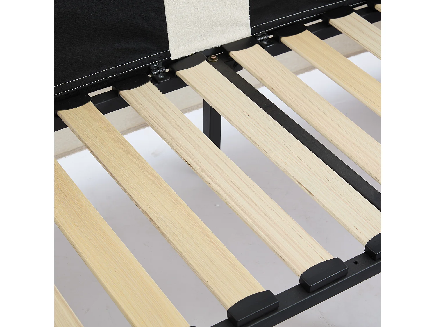 Canapé 2 places en tissu ivoire avec 2 tiroirs de rangement - Style moderne