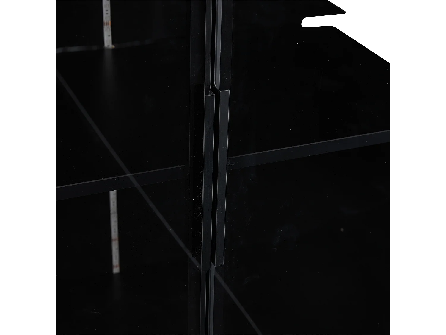 Vitrine LED 16 couleurs, 80x40x160 cm, avec 2 portes vitrées et étagères réglables, noir - pour salon et bureaux