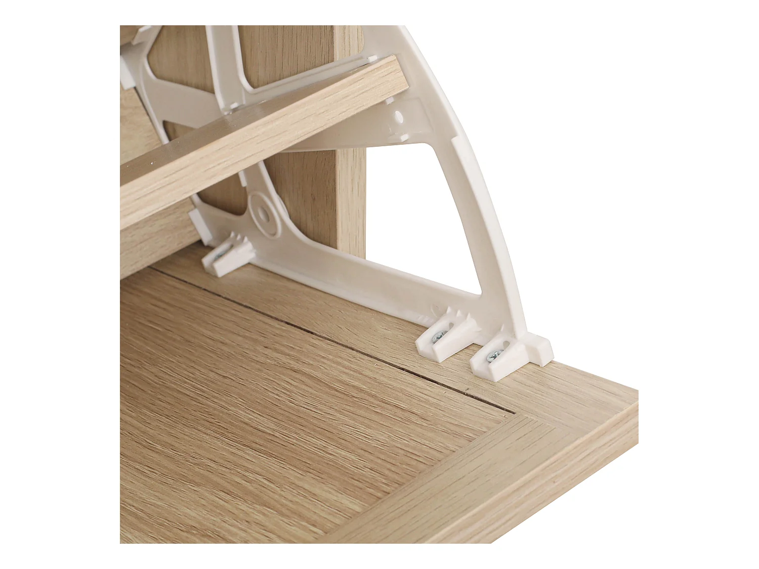 Meuble à chaussures naturel avec 3 portes basculantes et  poignées noires - pour entrée et couloir