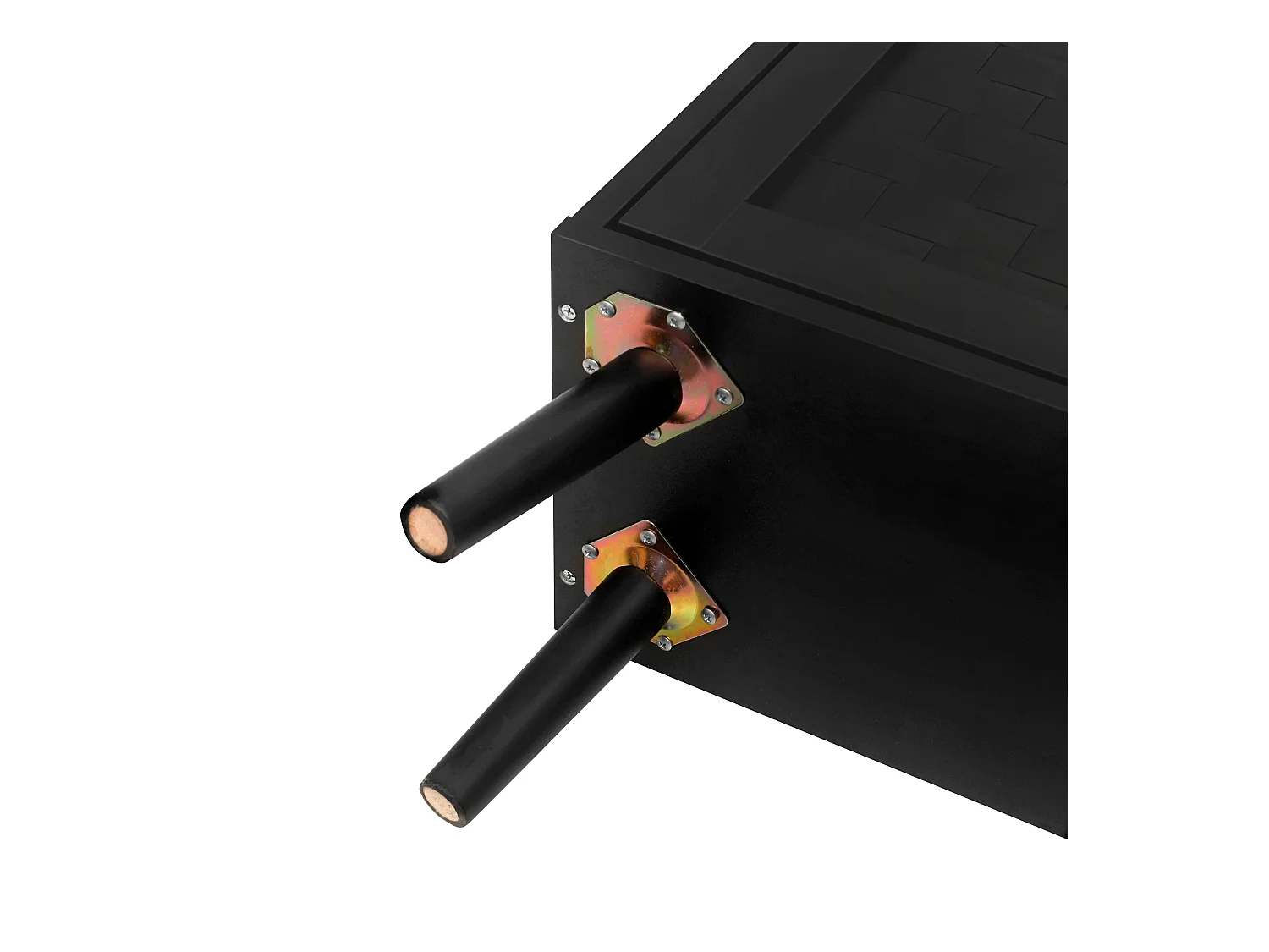 Meuble à chaussures noir avec 3 portes basculantes et poignées dorées - pour entrée et couloir