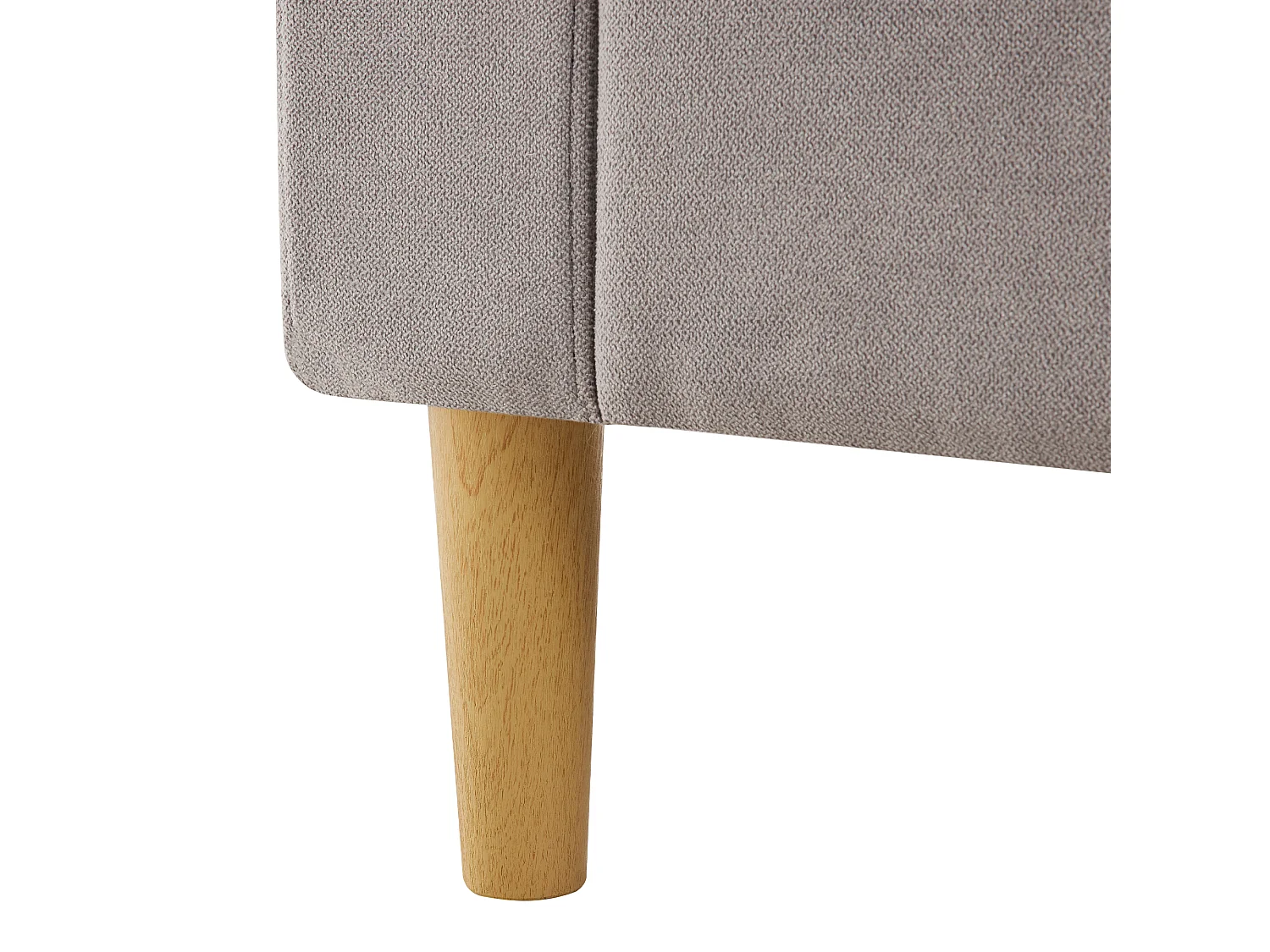 Driezitshoekbank met opbergruimte, kussens en bekerhouders - lichtgrijs katoen en linnen